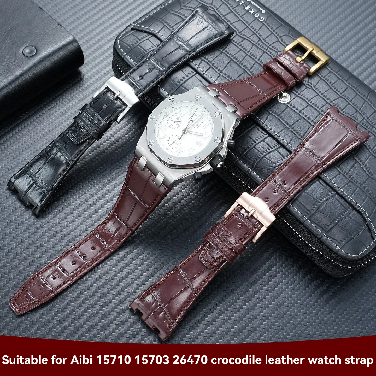 For Audemars Piguet genuine leather crocodile strap, 26mm/28mm, compatible with the Royal Oak Offshore 15710 and 15703
For Audemars Piguet genuine leather crocodile strap, 26mm/28mm, compatible with the Royal Oak Offshore 15710 and 15703