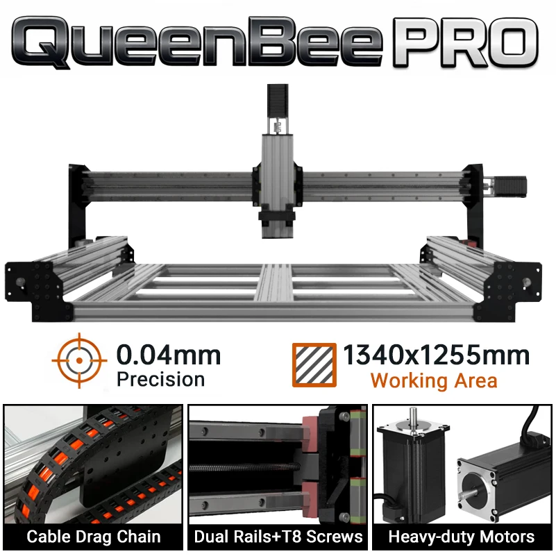 Фрезерный станок BulkMan3D QueenBee PRO с ЧПУ, 4 оси, направляющие HGR, высокоточный гравер с двигателями Nema23 для фрезерования дерева, металла, акрила
Фрезерный станок BulkMan3D QueenBee PRO с ЧПУ, 4 оси, направляющие HGR, высокоточный гравер с двигателями Nema23 для фрезерования дерева, металла, акрила