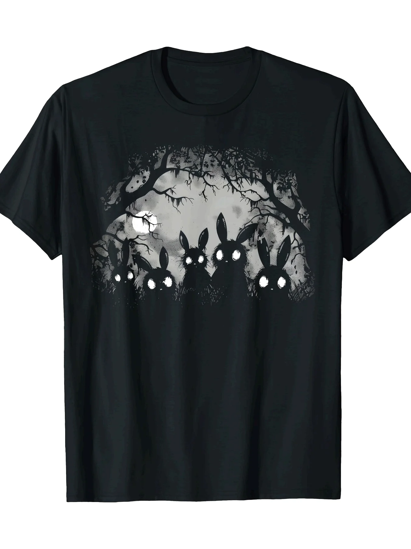 Men's Horror Cute Rabbit Gothic Dark Aesthetic T-Shirt Spooky Forest Print with Full Moon & Bats, 95% Polyester 5% Spandex Blend
Men's Horror Cute Rabbit Gothic Dark Aesthetic T-Shirt Spooky Forest Print with Full Moon & Bats, 95% Polyester 5% Spandex Blend