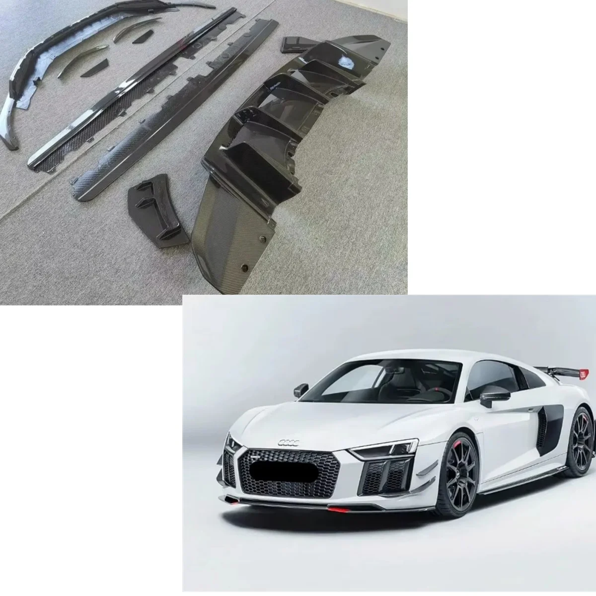 True Carbon Fiber P-style Front Lip Side Skirt Rear Diffuser Front Bumper Splitter Body Kit for Audi R8 Body Kit
True Carbon Fiber P-style Front Lip Side Skirt Rear Diffuser Front Bumper Splitter Body Kit for Audi R8 Body Kit