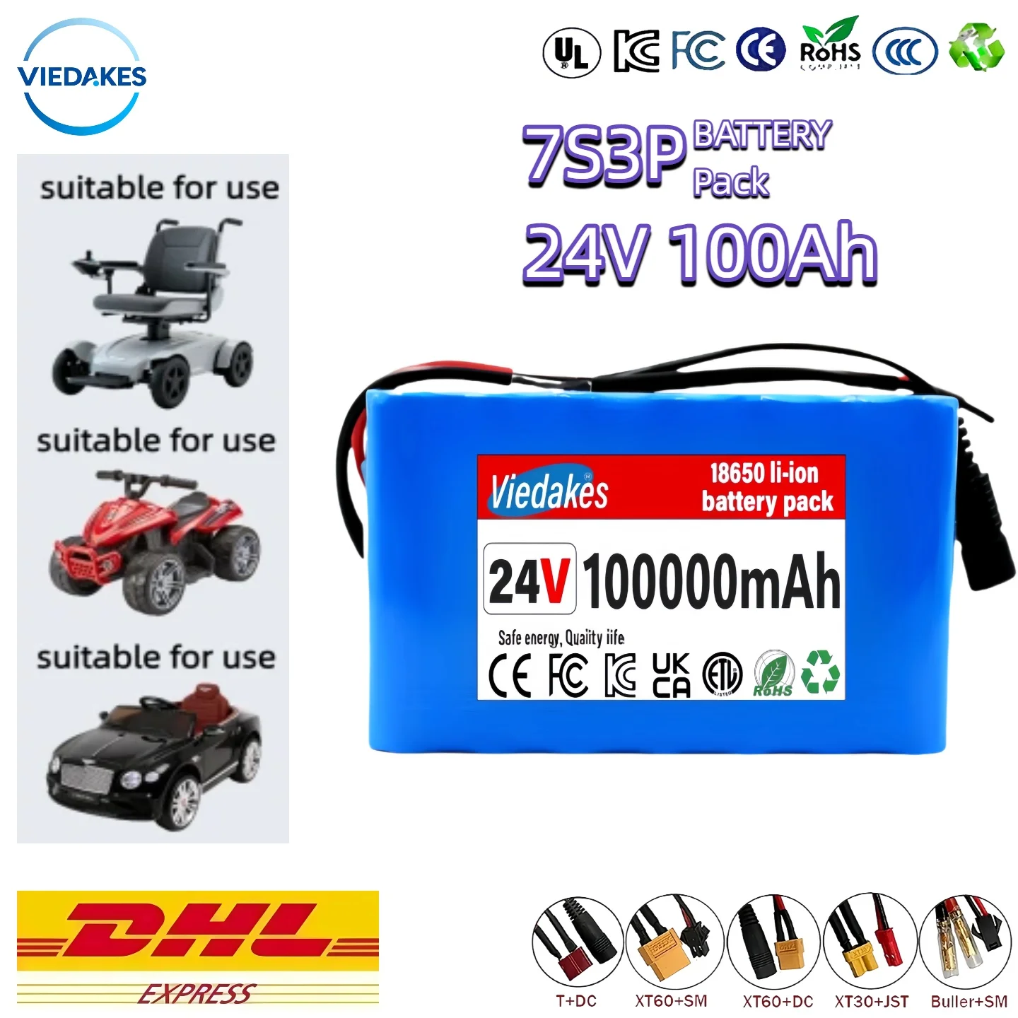 Lifepo4 24v batteries VIEDAKES Brand New Power Bank 24V 100Ah 7S3P 18650 Battery Pack Deep Cycle For Marine Use
Lifepo4 24v batteries VIEDAKES Brand New Power Bank 24V 100Ah 7S3P 18650 Battery Pack Deep Cycle For Marine Use