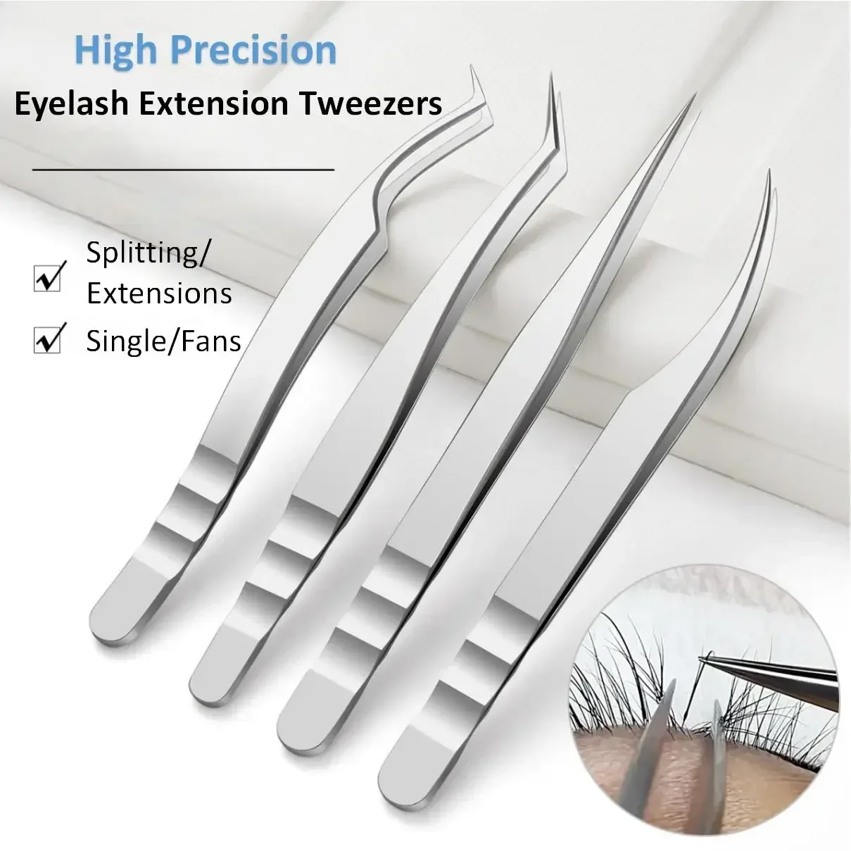 Sliver Stainless Steel Tweezers Anti-static For Eyelash Extension Careful Storage High precision Divide Volume Eyelash Sumformi
Sliver Stainless Steel Tweezers Anti-static For Eyelash Extension Careful Storage High precision Divide Volume Eyelash Sumformi