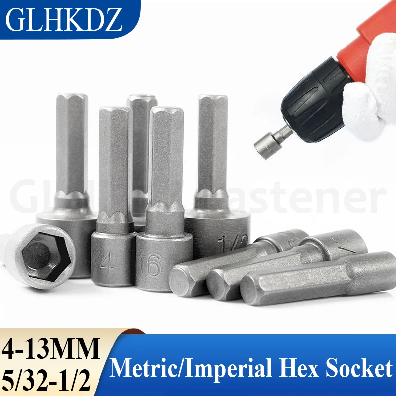36mm Metric/Imperial Hexagonal Socket 1/4" Hex Shank Hex Socket Mini Inner Hexagon Socket Wrench Nut Driver Adapter 4-13mm
36mm Metric/Imperial Hexagonal Socket 1/4" Hex Shank Hex Socket Mini Inner Hexagon Socket Wrench Nut Driver Adapter 4-13mm