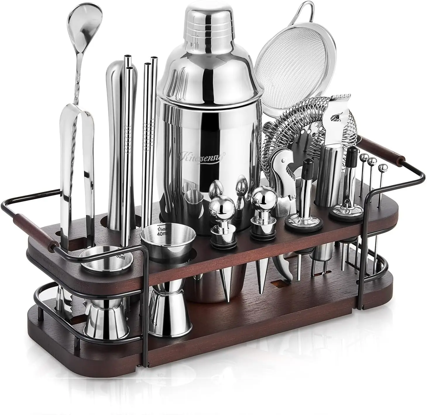Cocktail Shaker Set 24-Piece Bartender Kit with Stand, Stainless Steel Bar Accessories for Home Bar Cocktails
Cocktail Shaker Set 24-Piece Bartender Kit with Stand, Stainless Steel Bar Accessories for Home Bar Cocktails