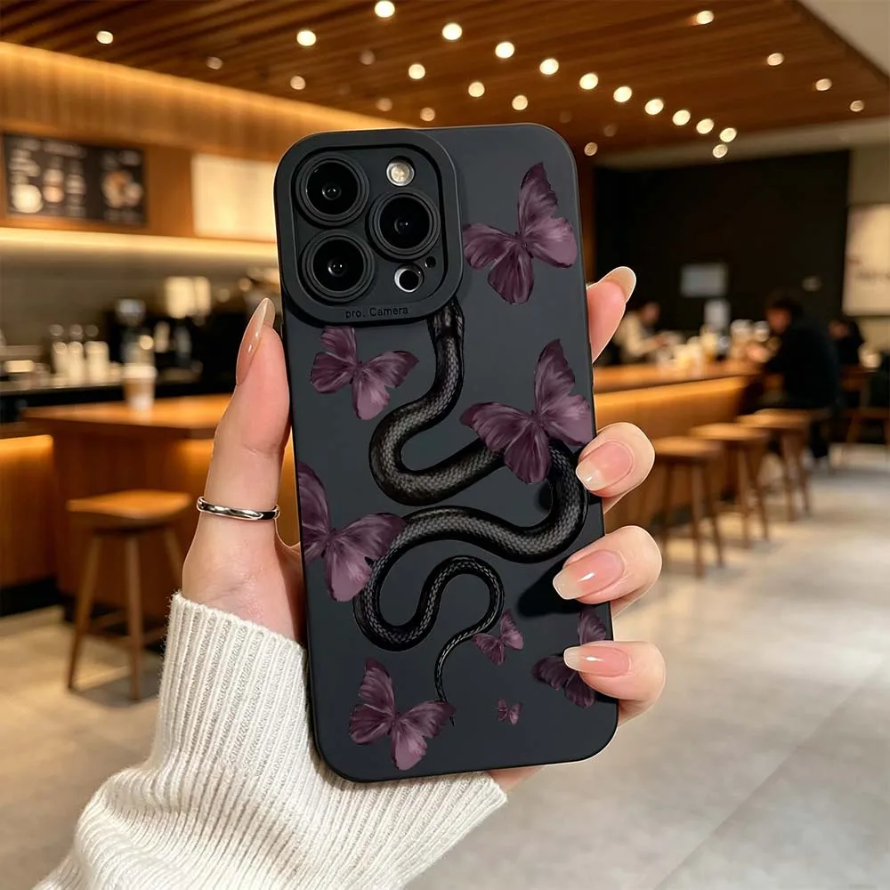 Black Snake Purple Butterfly For iPhone 17 16 15 14 Pro Max 12 11 13 17 Air XS Plus 16e Fall Proof Soft Cover Phone Case
Black Snake Purple Butterfly For iPhone 17 16 15 14 Pro Max 12 11 13 17 Air XS Plus 16e Fall Proof Soft Cover Phone Case