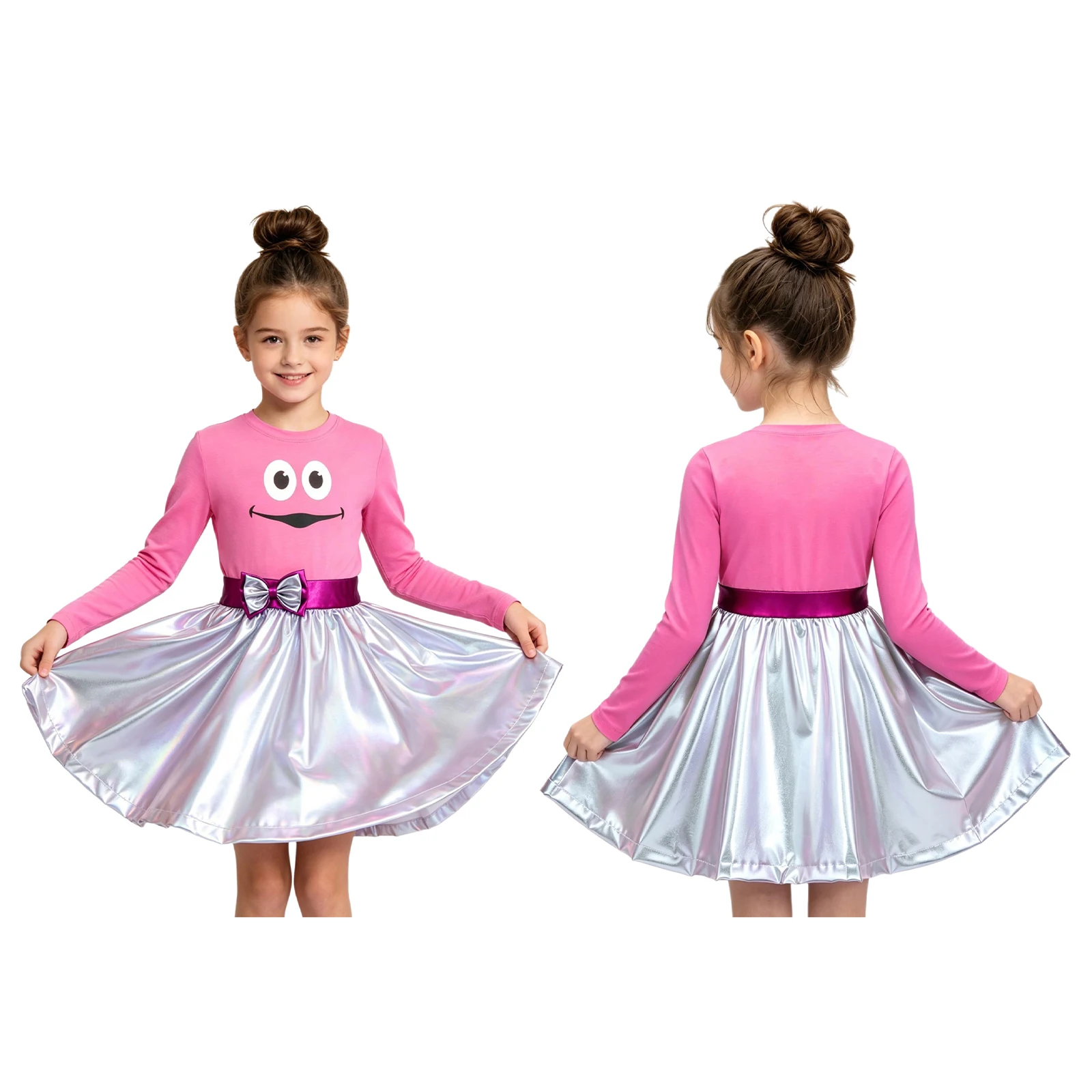 Girls Cute Cartoon Cosplay Dress Metallic Shiny A Line Hem Waist Bow Decor Sparkly for Halloween Party Trick or Treat Costume
Girls Cute Cartoon Cosplay Dress Metallic Shiny A Line Hem Waist Bow Decor Sparkly for Halloween Party Trick or Treat Costume