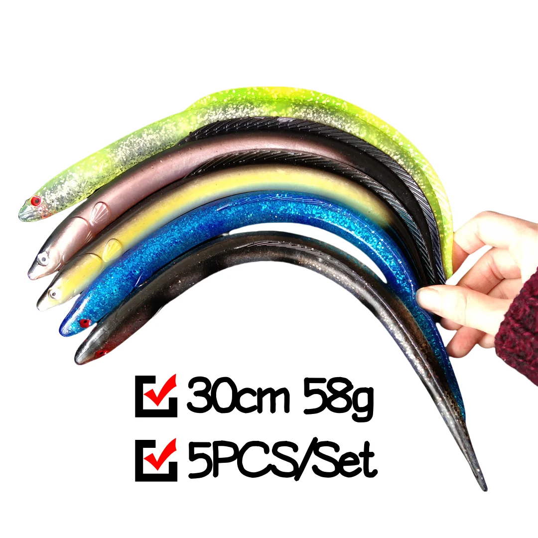 Mukun 5 шт. рыболовная приманка с имитацией угрей, мягкая приманка, 58 г/30 см, большой грязевой набор искусственных приманок для рыбы
Mukun 5 шт. рыболовная приманка с имитацией угрей, мягкая приманка, 58 г/30 см, большой грязевой набор искусственных приманок для рыбы