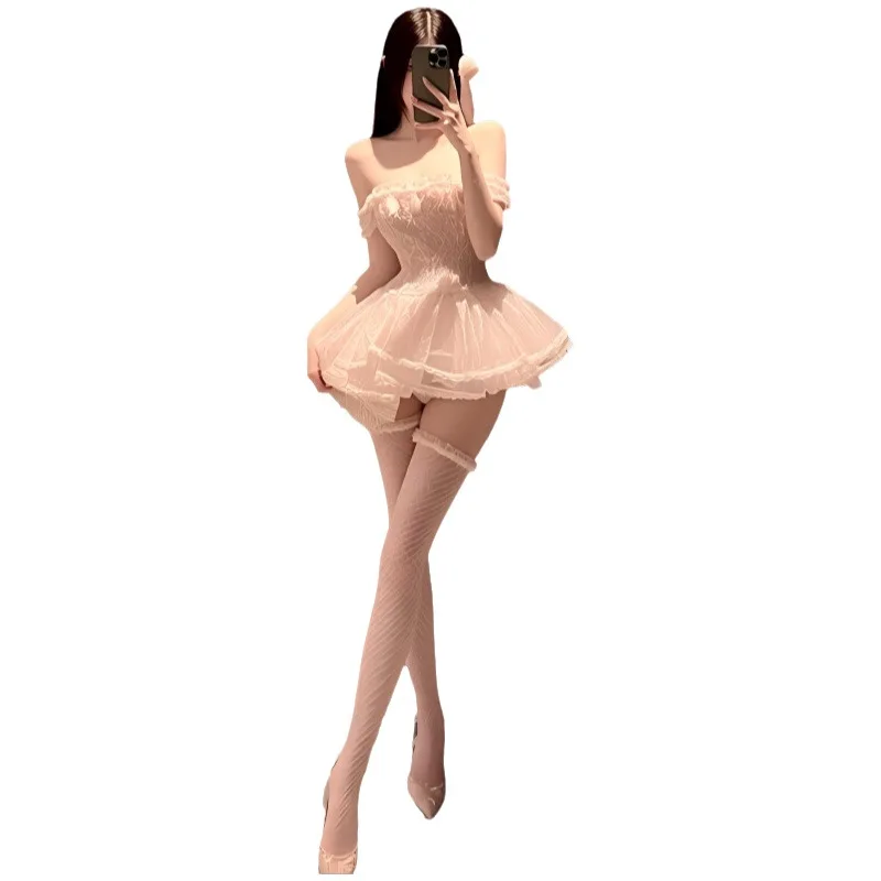 Sexy Pure Style Off-shoulder Mesh Dreamy Princess Style With Butterfly Print Off-the-shoulder Solid Color Dress Charming 0JR8
Sexy Pure Style Off-shoulder Mesh Dreamy Princess Style With Butterfly Print Off-the-shoulder Solid Color Dress Charming 0JR8