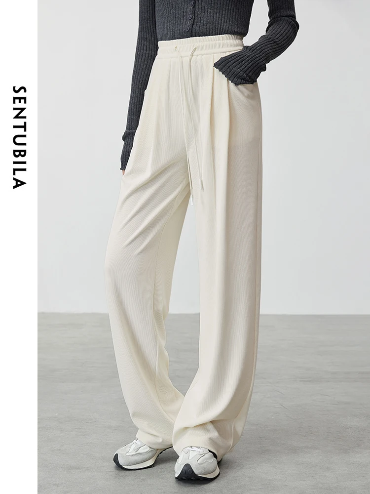 SENTUBILA Casual Beige Wide Leg Pants Woman 2025 Autumn Loose Straight Full Length Pant Women Elastic Waist Trousers 143K54639
SENTUBILA Casual Beige Wide Leg Pants Woman 2025 Autumn Loose Straight Full Length Pant Women Elastic Waist Trousers 143K54639