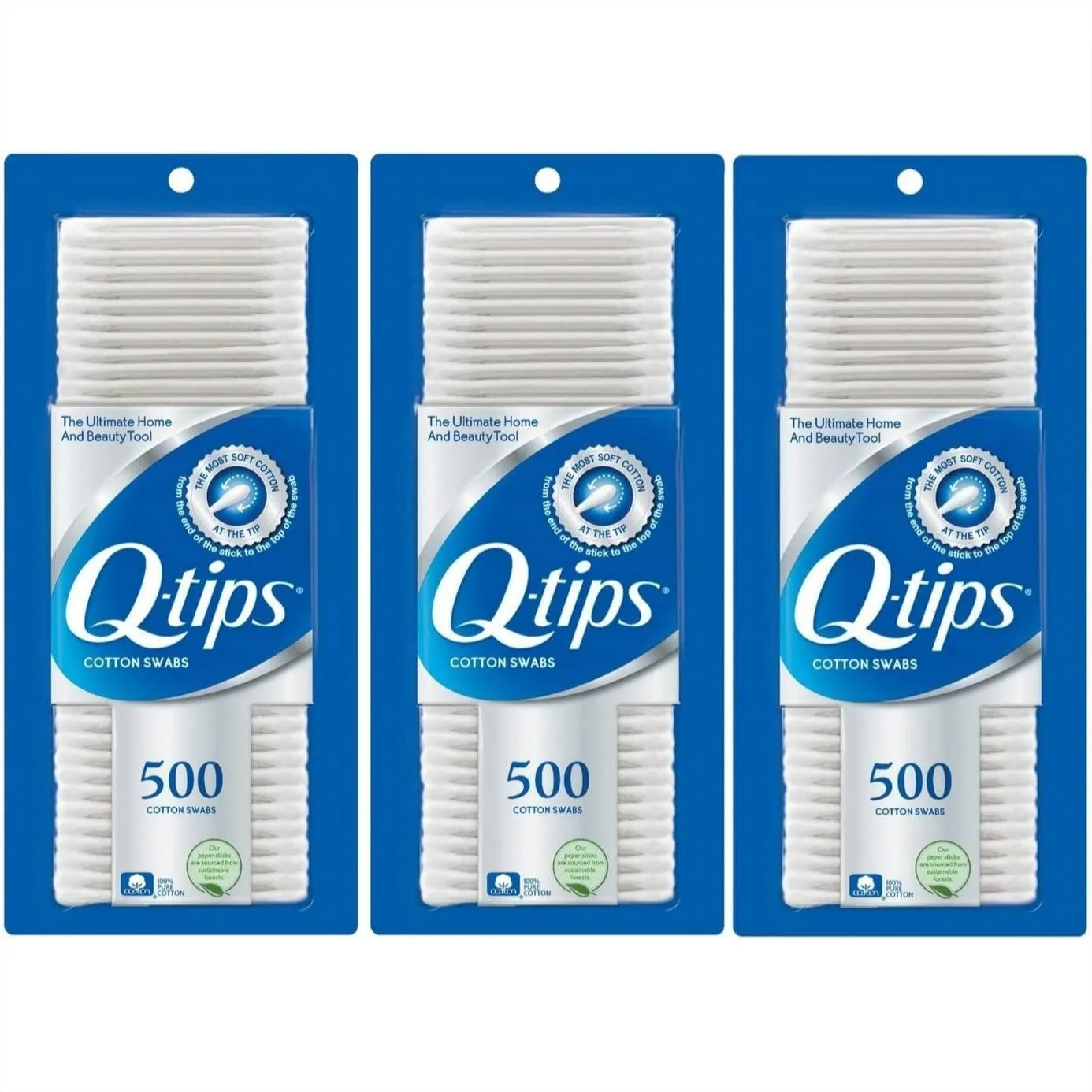 Cotton Swabs 500 Count Pack of 3 - Soft & Hygienic for Baby, Pet, and Personal Care
Cotton Swabs 500 Count Pack of 3 - Soft & Hygienic for Baby, Pet, and Personal Care