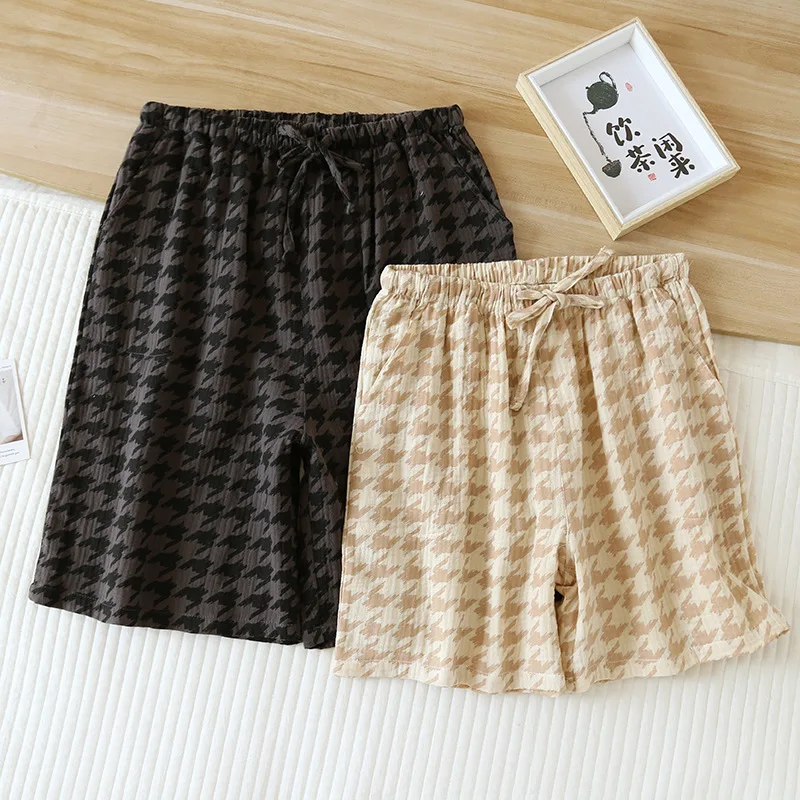 Summer simple plaid shorts sleep bottoms men and women couple soft 100% double gauze wrinkly cotton casual home shorts pants
Summer simple plaid shorts sleep bottoms men and women couple soft 100% double gauze wrinkly cotton casual home shorts pants