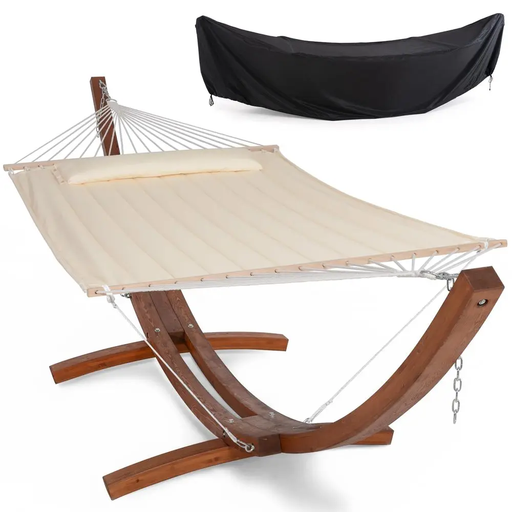 Hammocks Double Hammock with 13.5 ft Wooden Stand, Hammock Cover, Outdoor Hammocks for Outside, 475 lbs Capacity, Beige
Hammocks Double Hammock with 13.5 ft Wooden Stand, Hammock Cover, Outdoor Hammocks for Outside, 475 lbs Capacity, Beige