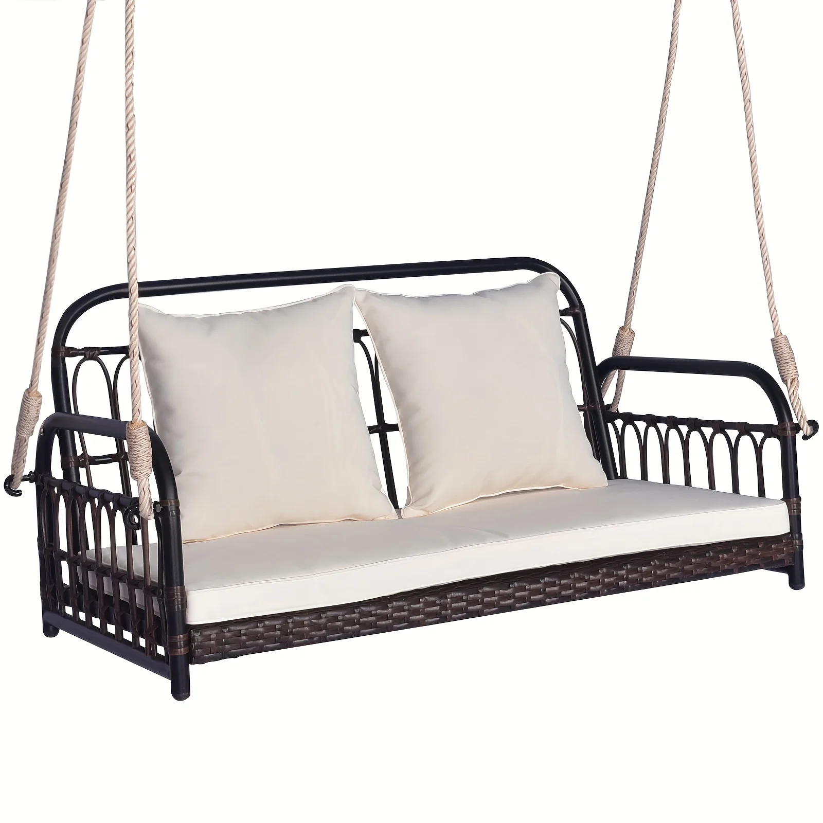 Outdoor Wicker Loveseat with Cushioned Hanging Seat for Two LODEIJA
Outdoor Wicker Loveseat with Cushioned Hanging Seat for Two LODEIJA