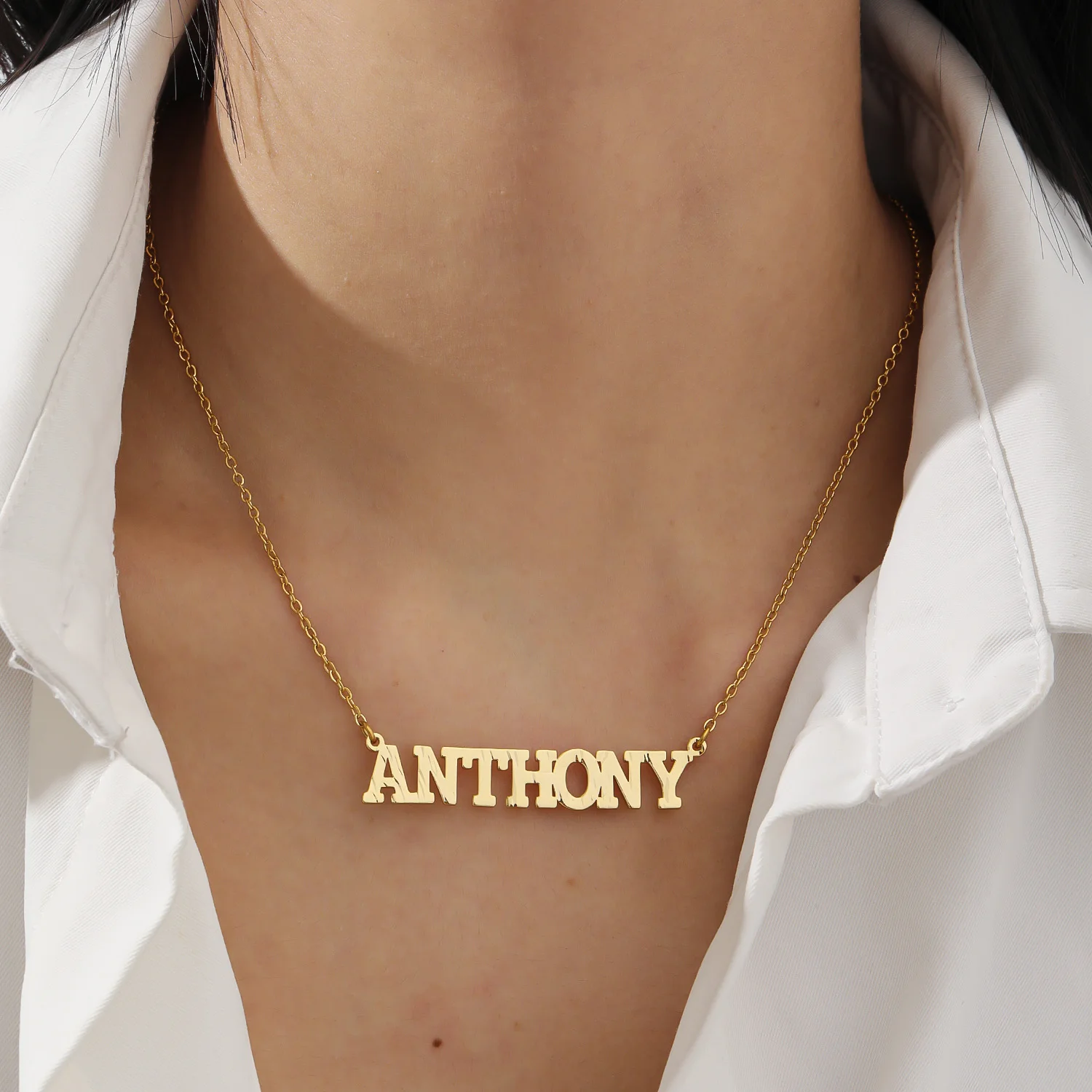 Custom Name Necklace Embossed Pattern Raised Letter Pendant Stainless Steel 18K Gold Plated Personalized Jewelry Gift for Her
Custom Name Necklace Embossed Pattern Raised Letter Pendant Stainless Steel 18K Gold Plated Personalized Jewelry Gift for Her