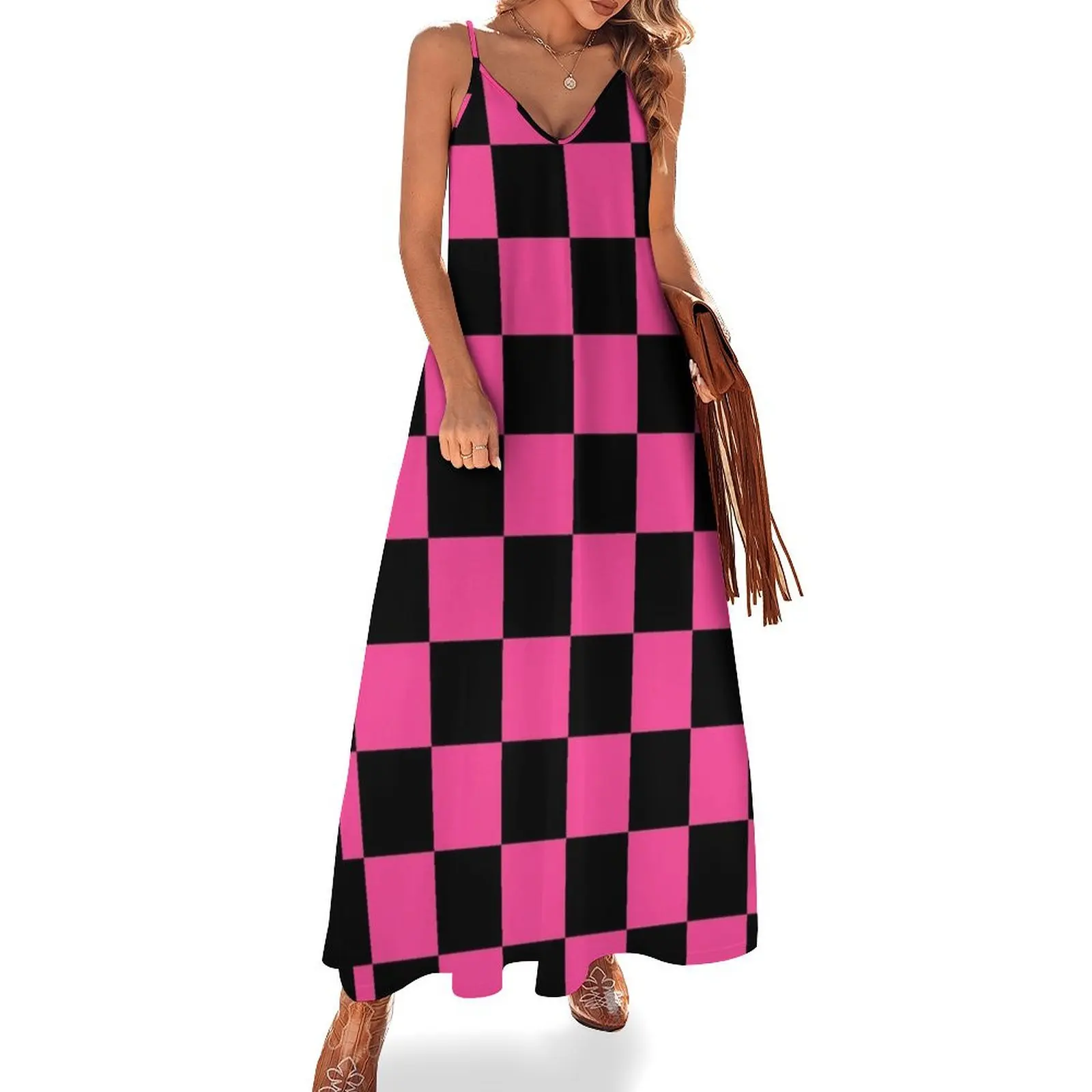 Black and Pink Checkerboard Pattern Sleeveless Dress long dress women ladies dresses for special occasions Clothing Dress
Black and Pink Checkerboard Pattern Sleeveless Dress long dress women ladies dresses for special occasions Clothing Dress
