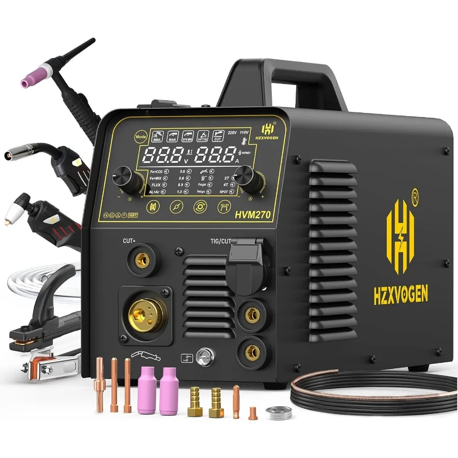 MIG Welder 200A Plasma Cutter Welder Combo 7 In 1 Gas MIG/Gasless Flux Core MIG/Pulse MIG/HF TIG/Stick/Cut/Spot 220V
MIG Welder 200A Plasma Cutter Welder Combo 7 In 1 Gas MIG/Gasless Flux Core MIG/Pulse MIG/HF TIG/Stick/Cut/Spot 220V