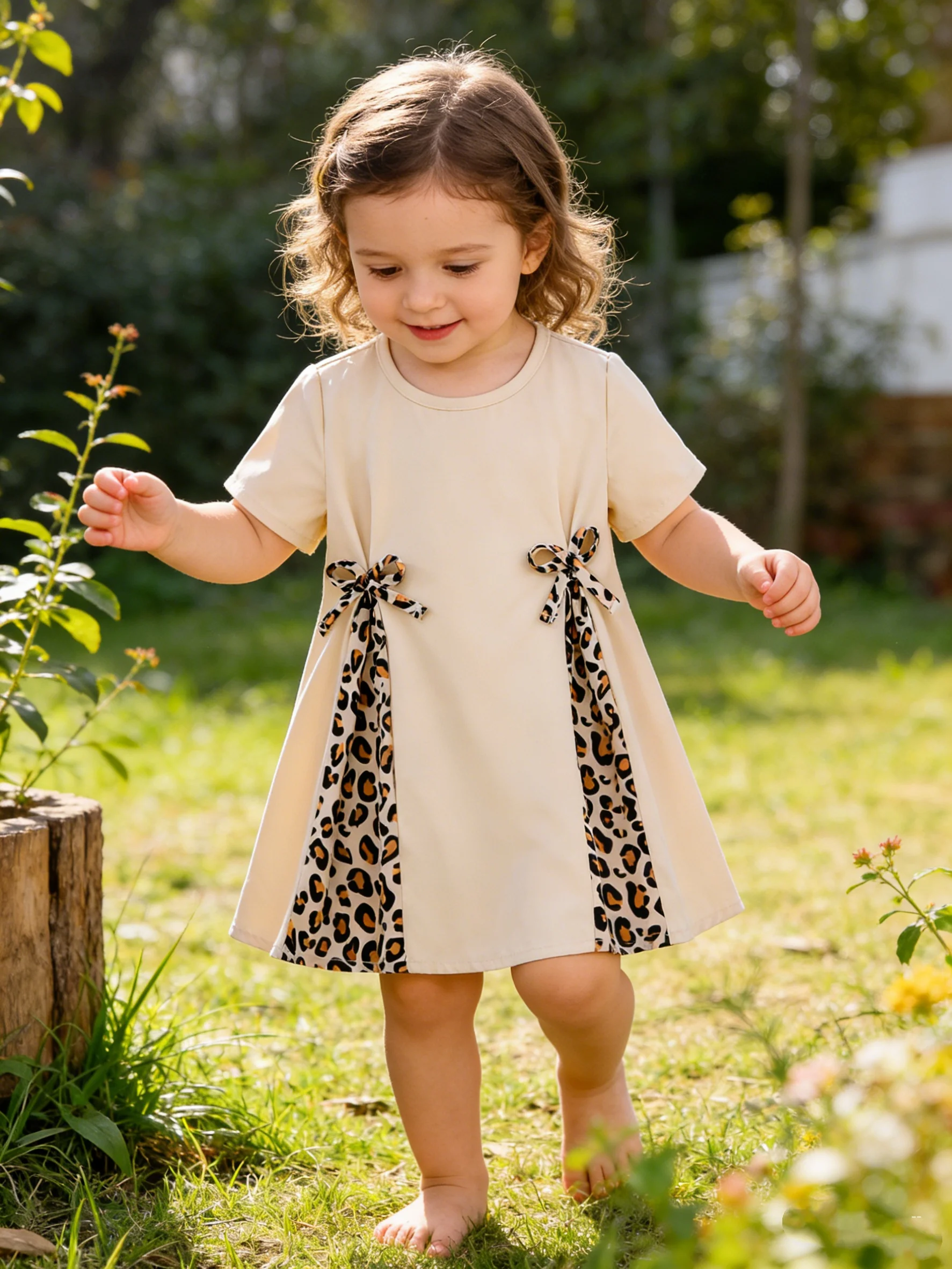 Summer New Women's Leopard Print Splice Short Sleeve Dress Baby Casual A-Line Skirt Girls' Clothing Baby Casual Wear
Summer New Women's Leopard Print Splice Short Sleeve Dress Baby Casual A-Line Skirt Girls' Clothing Baby Casual Wear