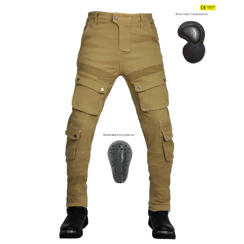 Men's Four-Season Vintage Biker Pants, VOLERO Multi-Pocket Workwear CE Protective Anti-Fall Motorcycle Riding Trousers
Men's Four-Season Vintage Biker Pants, VOLERO Multi-Pocket Workwear CE Protective Anti-Fall Motorcycle Riding Trousers