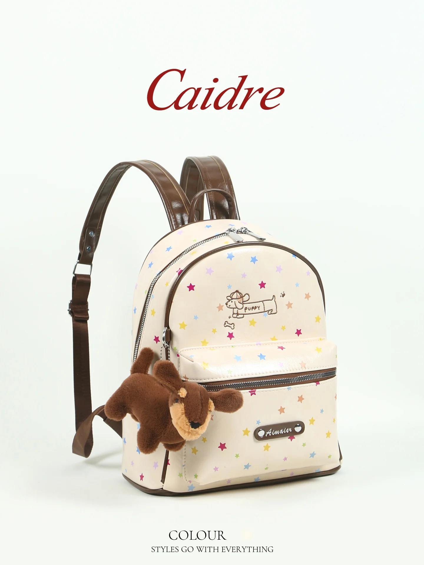 Caidre Cute Little Dog Double Shoulder Bag Commuter Style Star Polka Dot Backpack Lightweight Waterproof for Students And Women
Caidre Cute Little Dog Double Shoulder Bag Commuter Style Star Polka Dot Backpack Lightweight Waterproof for Students And Women
