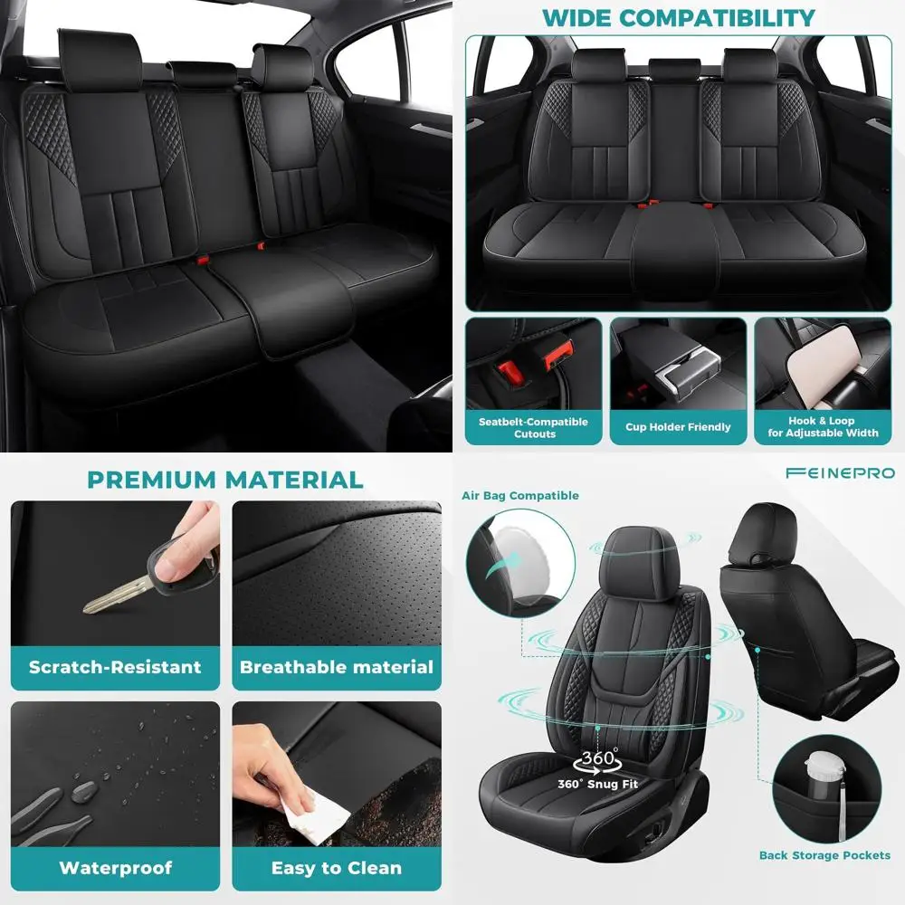 Универсальные чехлы для автомобильных сидений из искусственной кожи - дышащие и водонепроницаемые, для передних и задних сидений, подходят для большинства автомобилей.
Универсальные чехлы для автомобильных сидений из искусственной кожи - дышащие и водонепроницаемые, для передних и задних сидений, подходят для большинства автомобилей.