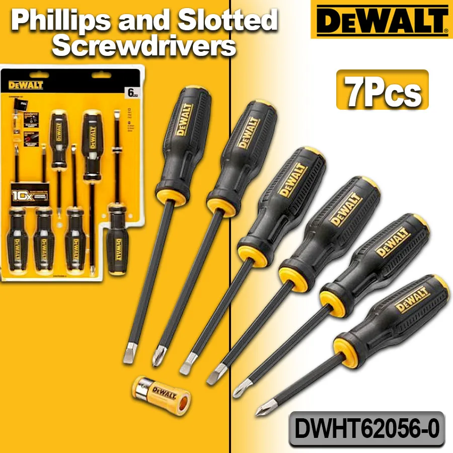 Набор отверток DeWalt, 6 шт., магнитная система блокировки винтов, крестообразные шлицевые отвертки, аксессуары для электроинструментов NO.DWHT62056-0
Набор отверток DeWalt, 6 шт., магнитная система блокировки винтов, крестообразные шлицевые отвертки, аксессуары для электроинструментов NO.DWHT62056-0