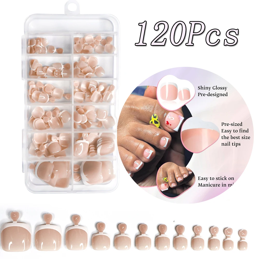 120Pcs Boxed Short Square French Tip Press On Toenails Nude Pink Acrylic Reusable Toe Nail Full Cover Fake Toe Nails Extension
120Pcs Boxed Short Square French Tip Press On Toenails Nude Pink Acrylic Reusable Toe Nail Full Cover Fake Toe Nails Extension