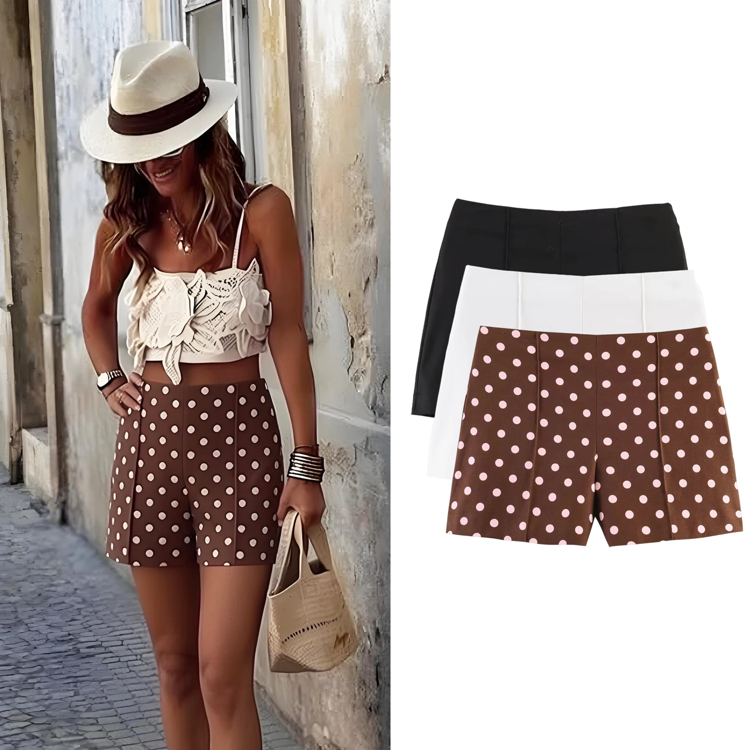 Women Vintage Polka Dot Mini Shorts Summer New Female Chic Micro Shorts Sexy High Waist Shorts Lady Slim Mini Shorts Streetwear
Women Vintage Polka Dot Mini Shorts Summer New Female Chic Micro Shorts Sexy High Waist Shorts Lady Slim Mini Shorts Streetwear