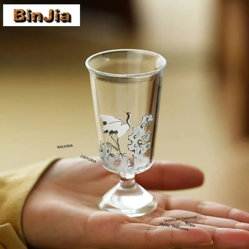 2pc/lot Hand-blown Crane Glass High Footed Teacup Luxury Tea Bowl Tea Pair Tea-tasting Smelling Cup Jianzhan Master Cups 50ml
2pc/lot Hand-blown Crane Glass High Footed Teacup Luxury Tea Bowl Tea Pair Tea-tasting Smelling Cup Jianzhan Master Cups 50ml