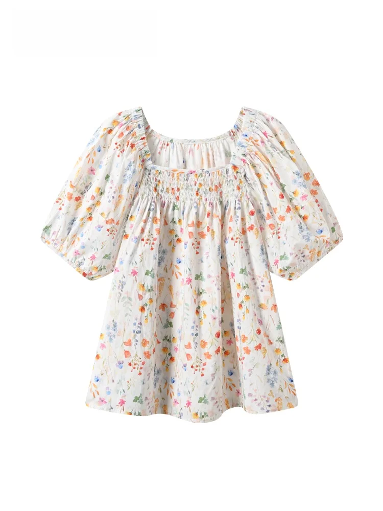Casual Short Sleeve Chiffon Top for plus Size Women Summer New Style Young Looking Square Collar Bubble Sleeve Thin Polyester
Casual Short Sleeve Chiffon Top for plus Size Women Summer New Style Young Looking Square Collar Bubble Sleeve Thin Polyester