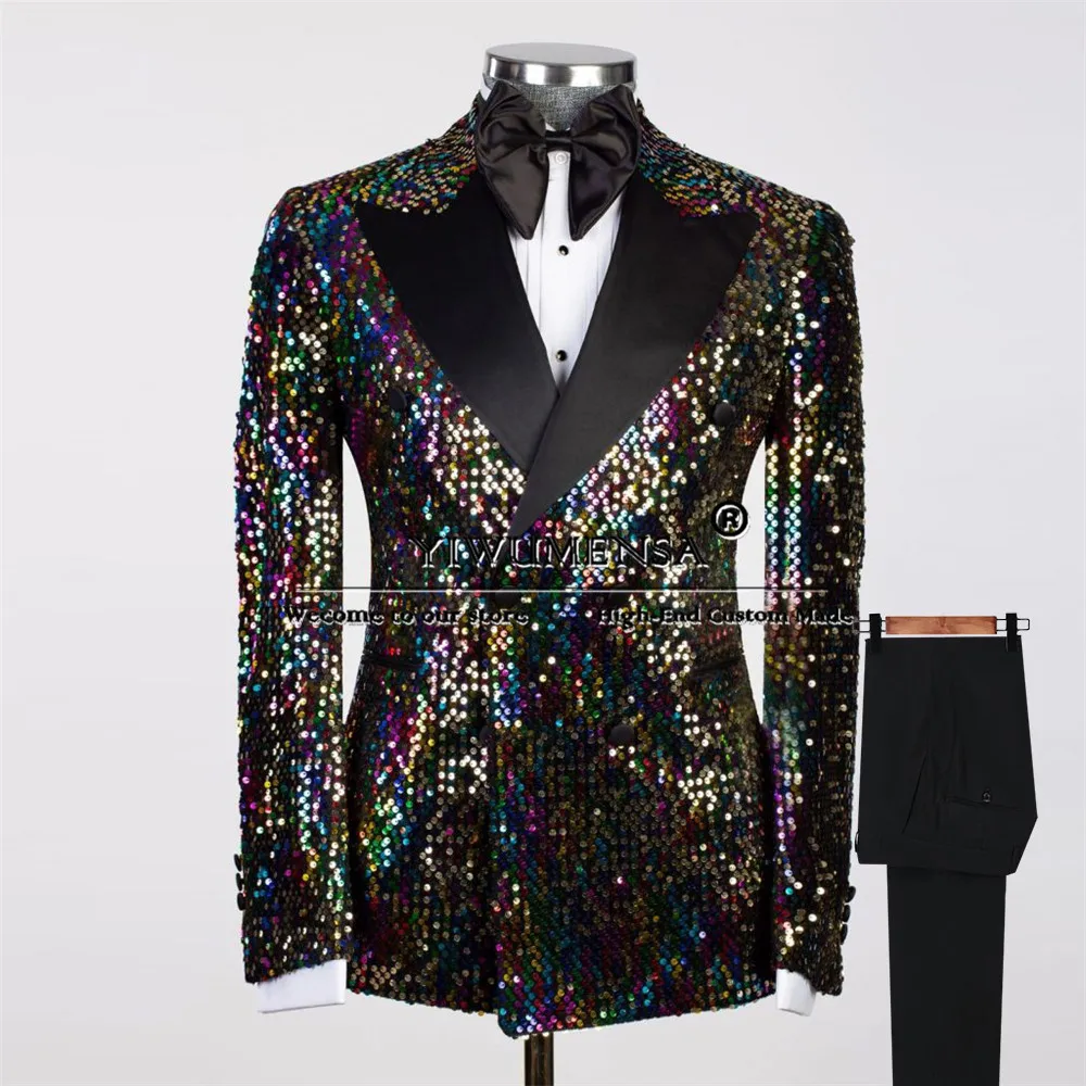 Sliver Sparkly Sequins Suits Men Formal Business Party Prom Blazer Tuxedo Customized Double Breasted Jacket Pants 2-Piece Dress
Sliver Sparkly Sequins Suits Men Formal Business Party Prom Blazer Tuxedo Customized Double Breasted Jacket Pants 2-Piece Dress