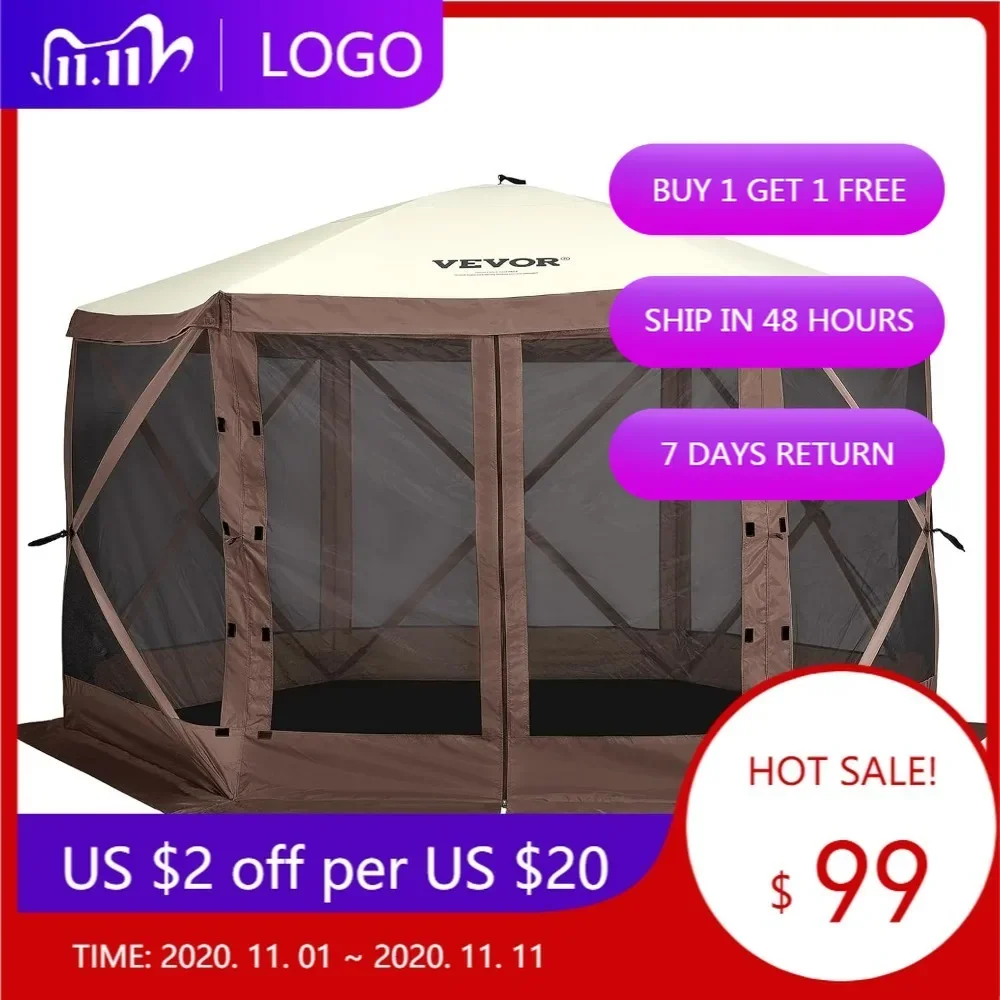 6-Sided Pop-Up Gazebo with Removable Privacy Panels and Mesh Windows, 12.5x12.5FT Quick Setup Canopy Shelter
6-Sided Pop-Up Gazebo with Removable Privacy Panels and Mesh Windows, 12.5x12.5FT Quick Setup Canopy Shelter