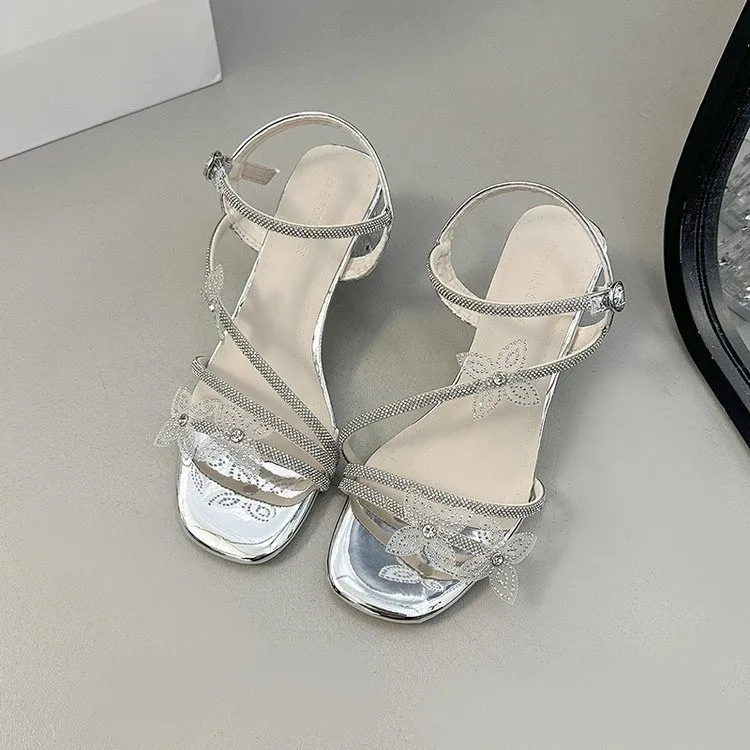 French Butterfly Water Diamond Fairy Style Toeless Sandals 2026 New Elegant Crystal Heel Sandals Summer Square Head Sandals
French Butterfly Water Diamond Fairy Style Toeless Sandals 2026 New Elegant Crystal Heel Sandals Summer Square Head Sandals