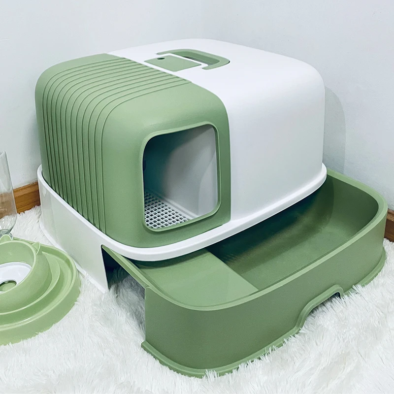 Sandbox for cat self-cleaning cat litter Household waste and cleaning Corridor style pets accessories semi-closed Large size 
Sandbox for cat self-cleaning cat litter Household waste and cleaning Corridor style pets accessories semi-closed Large size