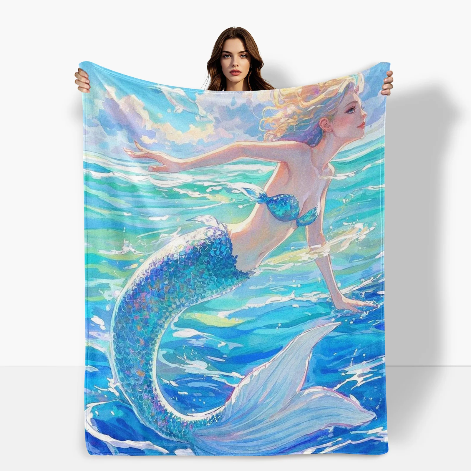 Mermaid With White Clouds And Blue Ocean Design Blanket For Coastal-Themed Decor And Unique Gift For Adults And Sea Enthusiasts
Mermaid With White Clouds And Blue Ocean Design Blanket For Coastal-Themed Decor And Unique Gift For Adults And Sea Enthusiasts