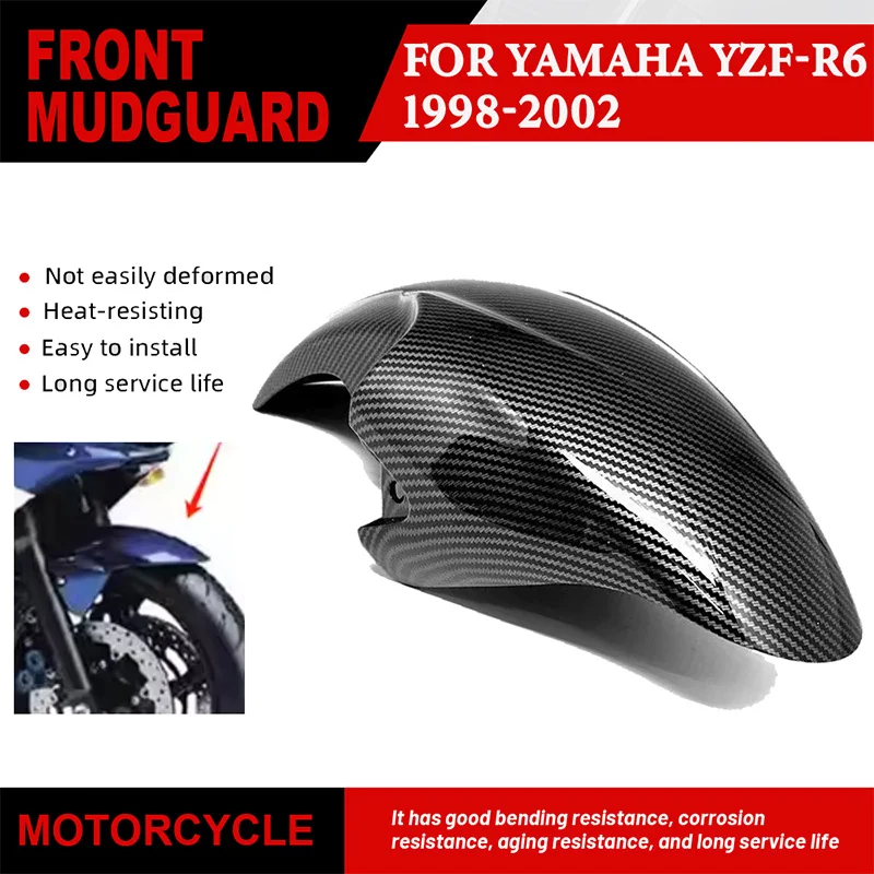 For YAMAHA YZF-R6 YZF R6 YZFR6 1998-2002 ABS Plastic Carbon Paint Motorcycle Front Tire Fender Guard Hugger Mudguard Fairing
For YAMAHA YZF-R6 YZF R6 YZFR6 1998-2002 ABS Plastic Carbon Paint Motorcycle Front Tire Fender Guard Hugger Mudguard Fairing