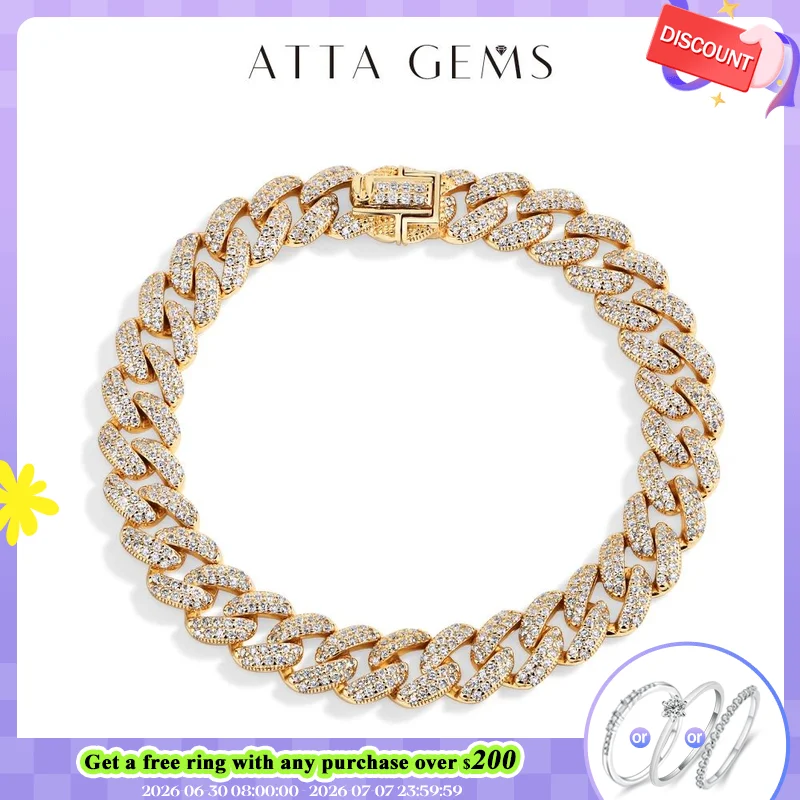 ATTAGEMS S925 Silver Moissanite Cuba Chain for Man Women 18K Gold Plated Full D VVS1 Color Tennis Bracelets Top Quality Jewelry
ATTAGEMS S925 Silver Moissanite Cuba Chain for Man Women 18K Gold Plated Full D VVS1 Color Tennis Bracelets Top Quality Jewelry