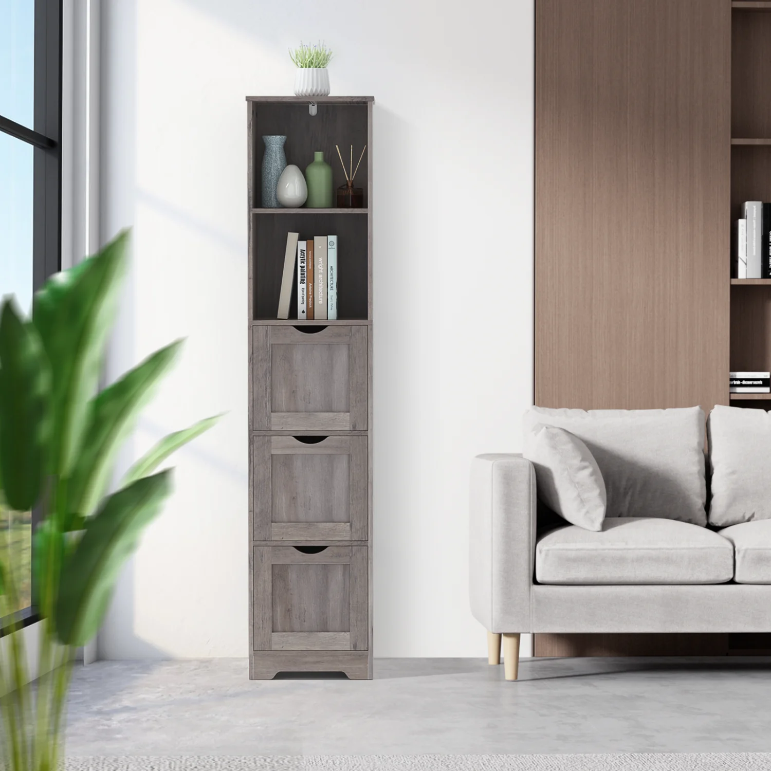 Bathroom Floor Cabinet with 3 Drawers 2 Shelves, Tall Narrow Bathroom Kitchen Pantry Storage Cabinet with Open Compartment, Livi
Bathroom Floor Cabinet with 3 Drawers 2 Shelves, Tall Narrow Bathroom Kitchen Pantry Storage Cabinet with Open Compartment, Livi
