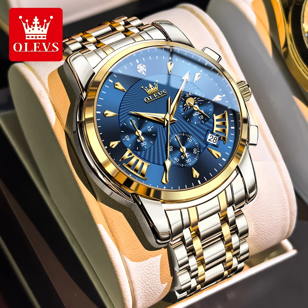Мужские часы OLEVS, высококачественные оригинальные деловые кварцевые часы с фазами луны, водонепроницаемые светящиеся часы для мужчин, подарочная коробка 2892
Мужские часы OLEVS, высококачественные оригинальные деловые кварцевые часы с фазами луны, водонепроницаемые светящиеся часы для мужчин, подарочная коробка 2892
