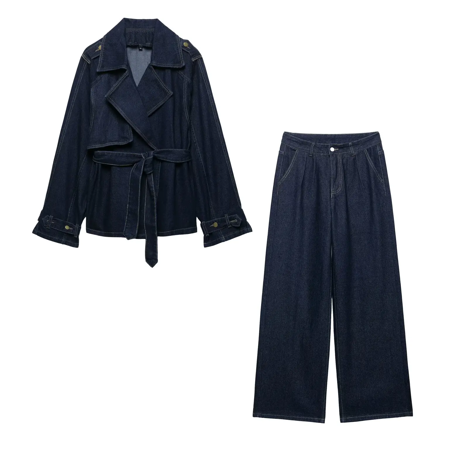 SuperAen European and American Style Women's Clothing New 2025 Fashion Solid Color Long-sleeved Jacket Denim Pant Sets
SuperAen European and American Style Women's Clothing New 2025 Fashion Solid Color Long-sleeved Jacket Denim Pant Sets