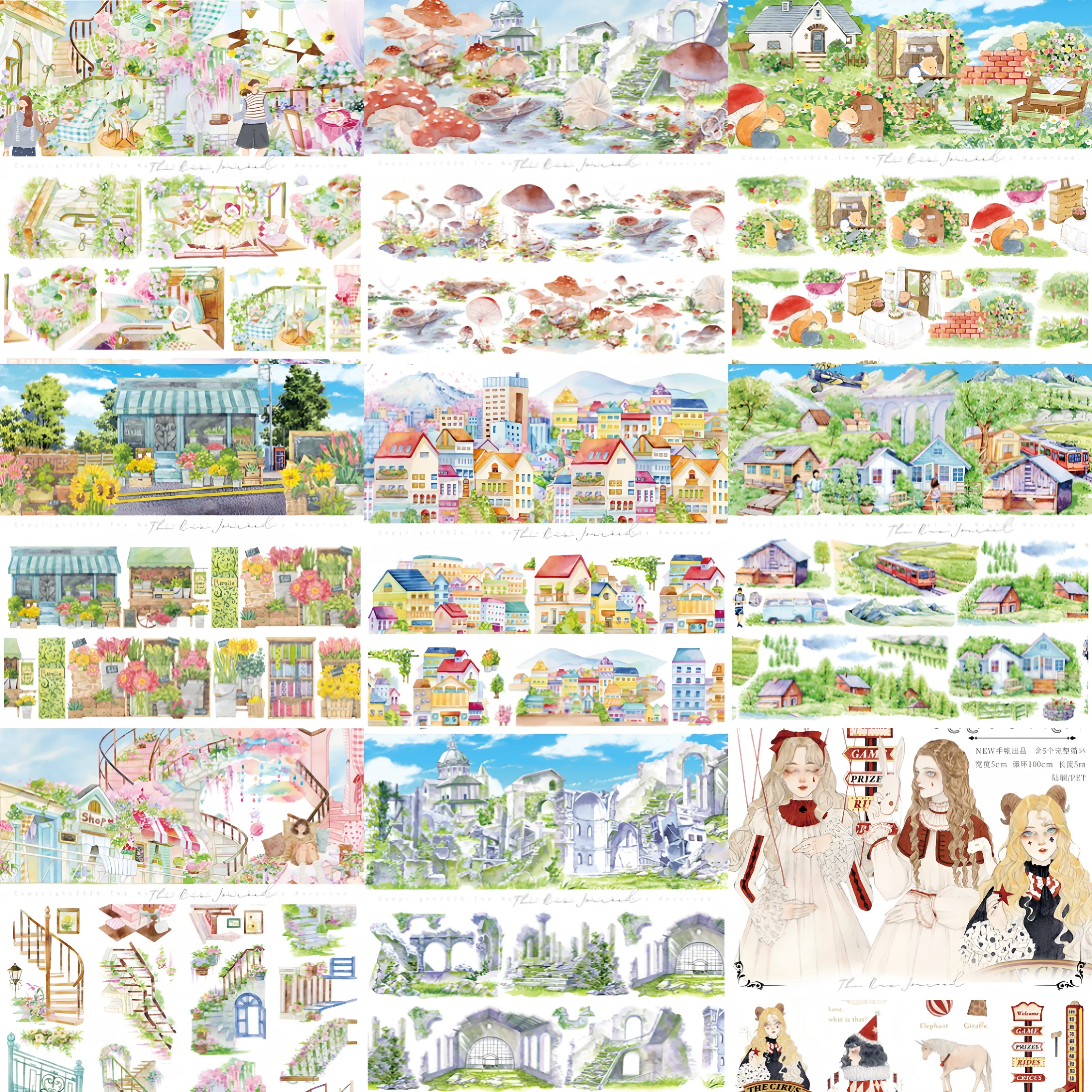 39 Designs Landscape Washi PET Tape Sticker Cloud City Tree Road Indoor Window for Hand Journal Scrapbooking Part 2
39 Designs Landscape Washi PET Tape Sticker Cloud City Tree Road Indoor Window for Hand Journal Scrapbooking Part 2