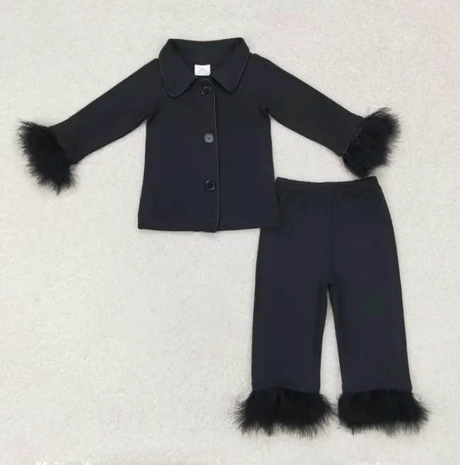 Black Children's pajamas Christmas Sleep Wear Kids Button Top and Pants Set Toddler Fur Pajamas Clothing Sets
Black Children's pajamas Christmas Sleep Wear Kids Button Top and Pants Set Toddler Fur Pajamas Clothing Sets