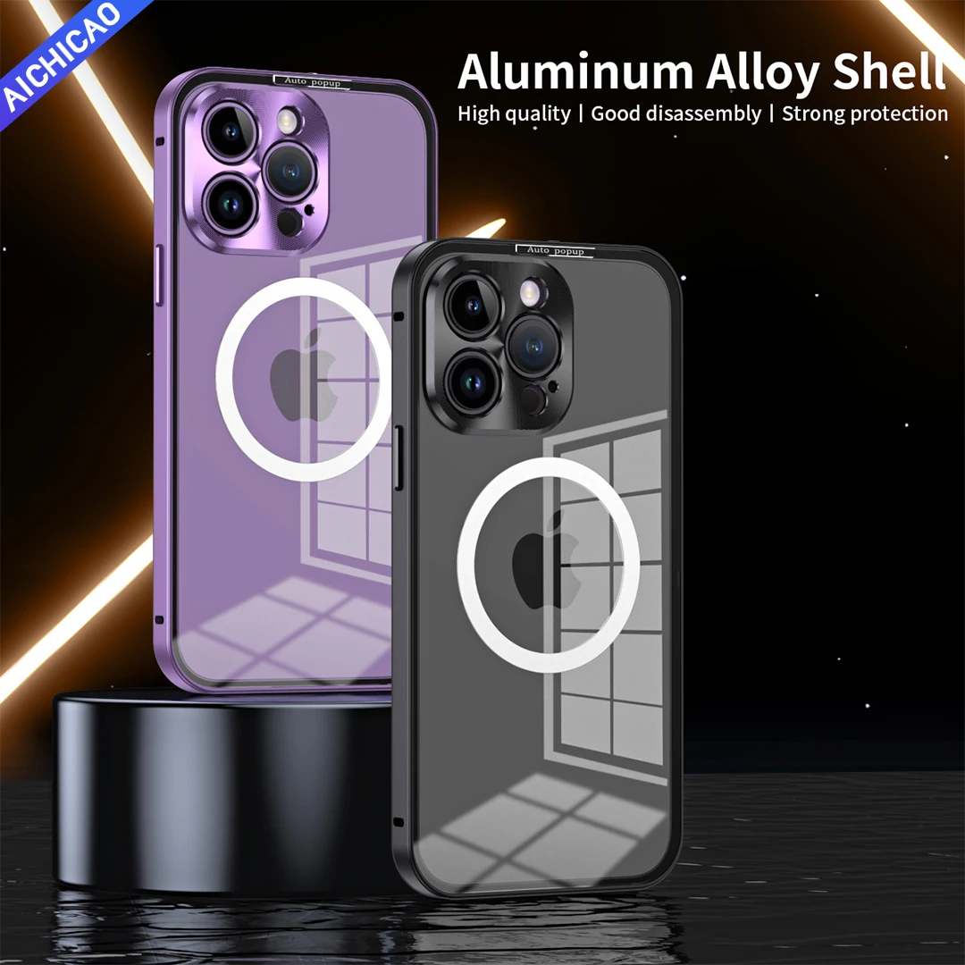 Magnetic Function Aluminum Alloy Frame Phone Case Anti-Drop Anti-Shock Buckle, Camera Lens Cover iPhone 14, 13, 12 Pro Max Case
Magnetic Function Aluminum Alloy Frame Phone Case Anti-Drop Anti-Shock Buckle, Camera Lens Cover iPhone 14, 13, 12 Pro Max Case