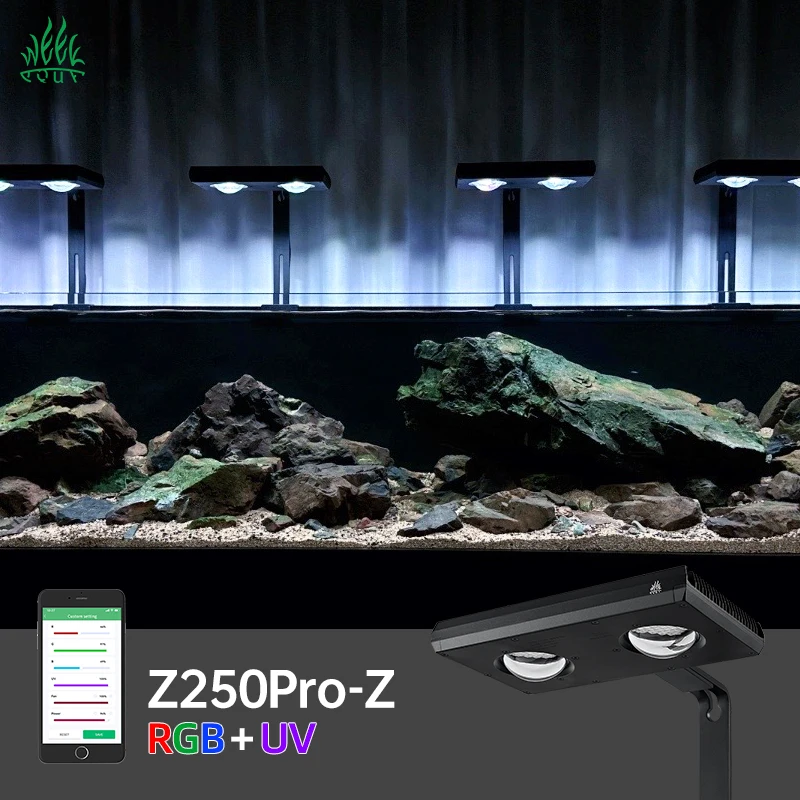 Светодиодный светильник WEEKAQUA Z250PRO RGB+UV полного спектра с подставкой для аквариума, для акваскейпинга и рыбных прудов
Светодиодный светильник WEEKAQUA Z250PRO RGB+UV полного спектра с подставкой для аквариума, для акваскейпинга и рыбных прудов