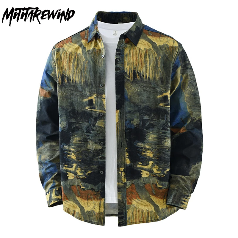 New Mens Long Sleeve Printed Shirt Japanese Fashion Streetwear Men Oil Painting Print Top Pure Cotton Comfort Clothes Literary
New Mens Long Sleeve Printed Shirt Japanese Fashion Streetwear Men Oil Painting Print Top Pure Cotton Comfort Clothes Literary
