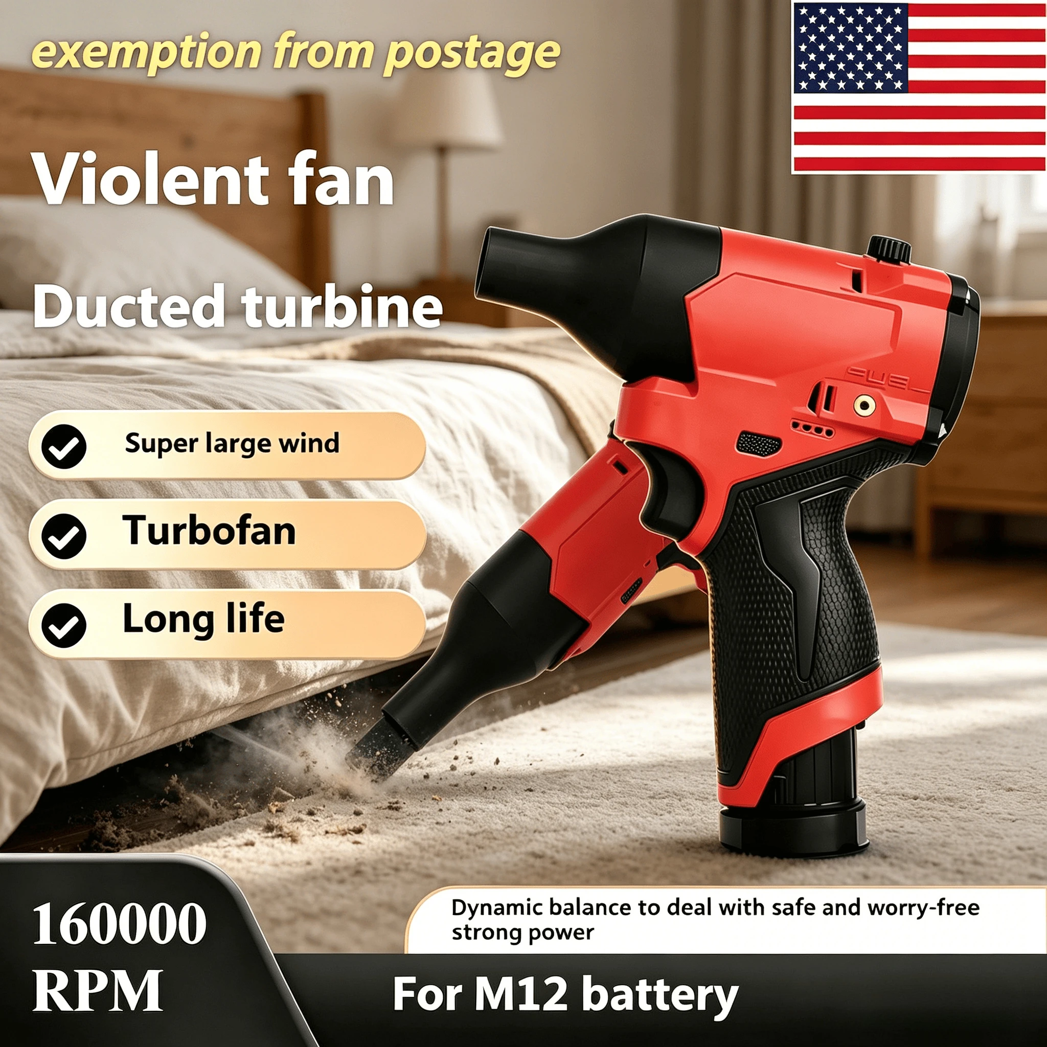 Home vacuum cleaner suitable for Miller Wisconsin M12 super jet fan, brushless electric hair dryer (for hair styling) and high-s
Home vacuum cleaner suitable for Miller Wisconsin M12 super jet fan, brushless electric hair dryer (for hair styling) and high-s