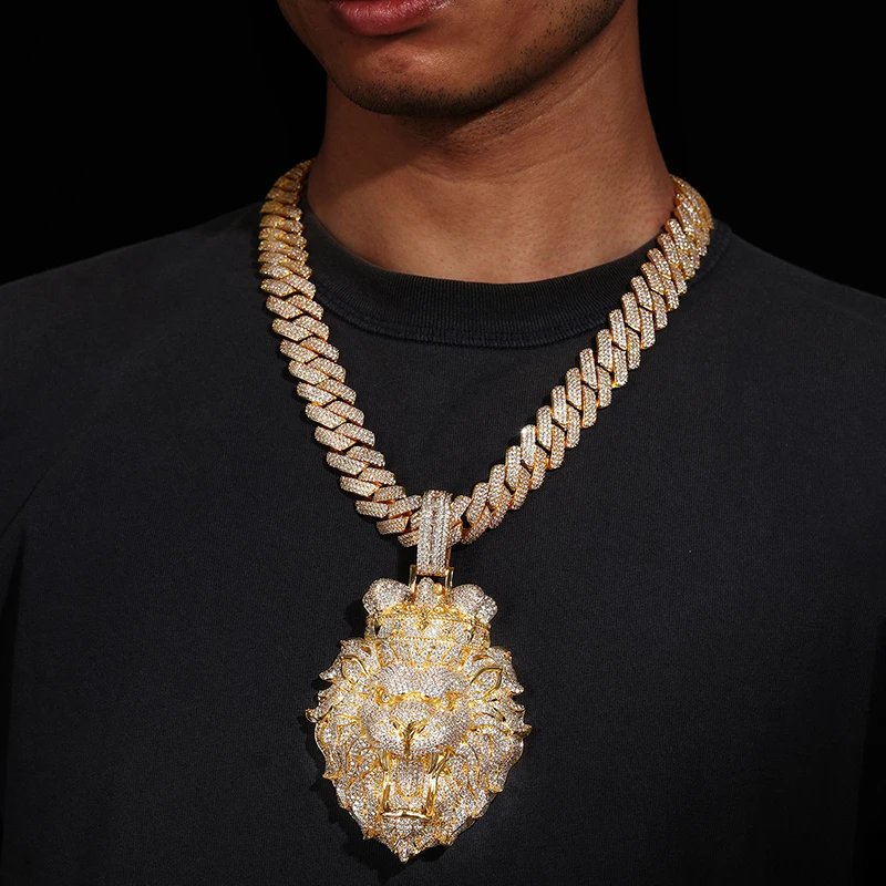 Hip Hop 5A+ CZ Stone Paved Bling Paved Iced Out Big The King Lion Pendants Necklace for Men Rapper Jewelry Gold Silver Color
Hip Hop 5A+ CZ Stone Paved Bling Paved Iced Out Big The King Lion Pendants Necklace for Men Rapper Jewelry Gold Silver Color