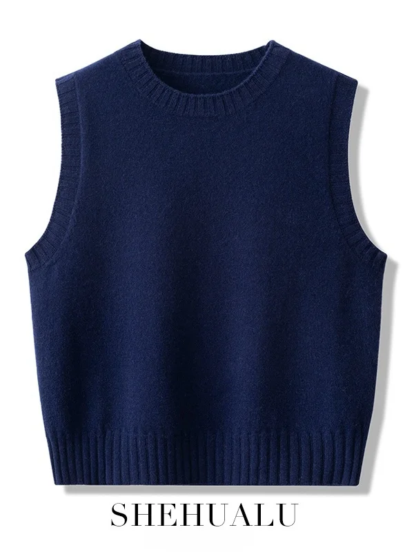 Pure Wool Knitted Thin Sweater Vest Women's round Neck Spring Autumn New Style Versatile Outerwear Shoulder Pad Warmth
Pure Wool Knitted Thin Sweater Vest Women's round Neck Spring Autumn New Style Versatile Outerwear Shoulder Pad Warmth