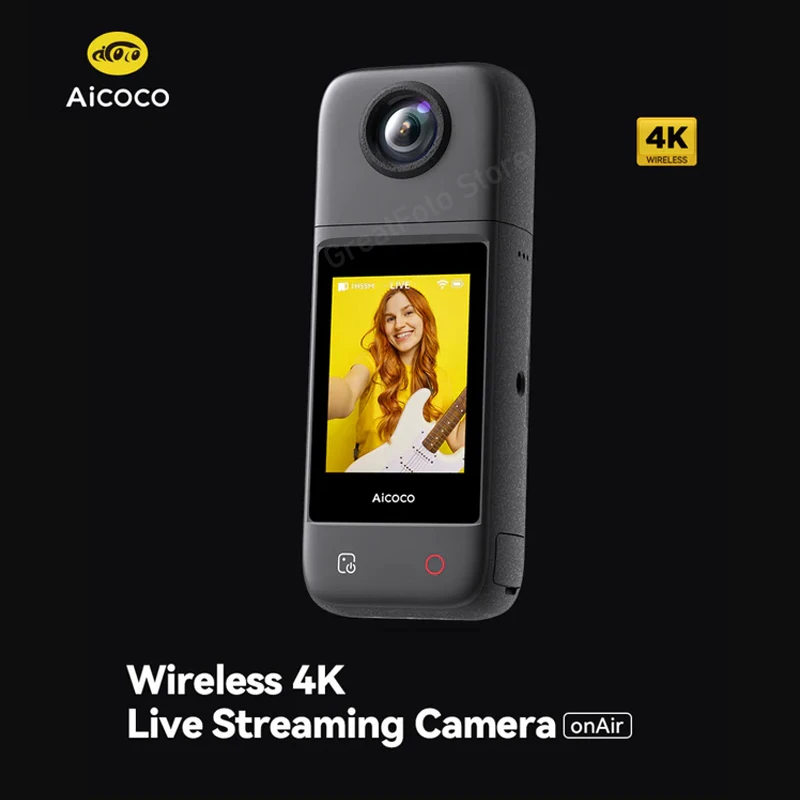 Aicoco onAir Live Camera 4K Ultra Clear Single Machine Long Range Multi Position Outdoor Live Camera for Tiktok Live Streaming
Aicoco onAir Live Camera 4K Ultra Clear Single Machine Long Range Multi Position Outdoor Live Camera for Tiktok Live Streaming