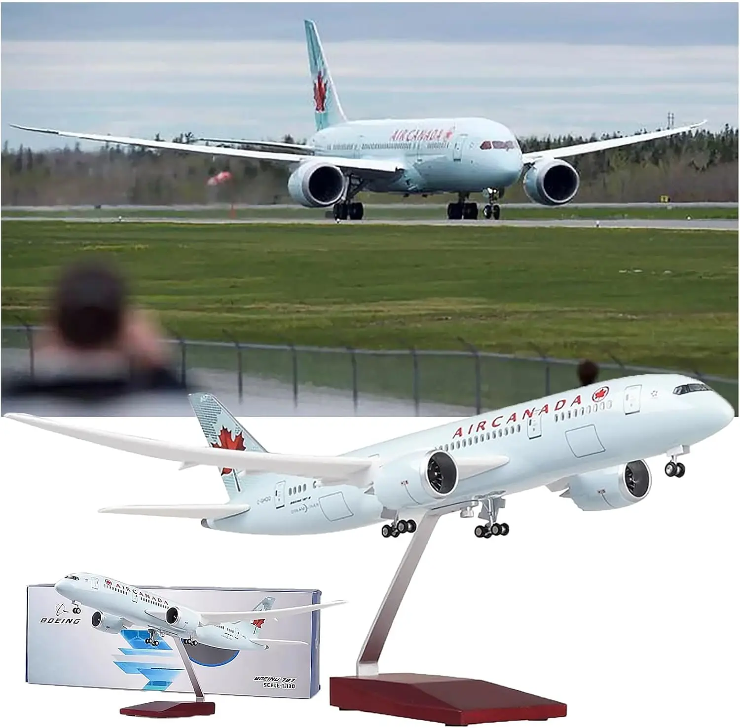 47cm Toy Plane Model Canada B787 Diecast Resin Airplane Model with Landing Gear Wheels Light for Collections and Display or Gift
47cm Toy Plane Model Canada B787 Diecast Resin Airplane Model with Landing Gear Wheels Light for Collections and Display or Gift