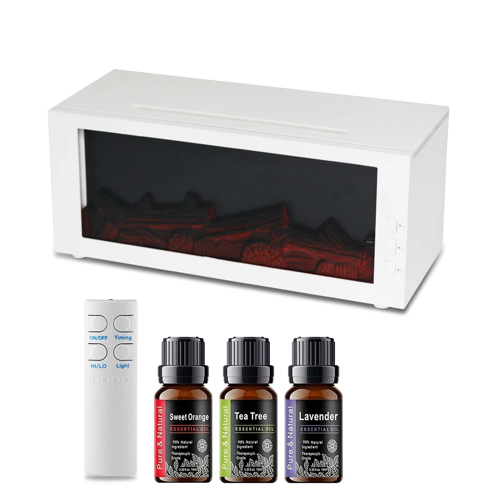 7-Color Flame Effect Fireplace Aroma Diffuser 300ml, Ultrasonic Humidifier with Remote, Timer, Auto Shut-Off & 3 Essential Oils
7-Color Flame Effect Fireplace Aroma Diffuser 300ml, Ultrasonic Humidifier with Remote, Timer, Auto Shut-Off & 3 Essential Oils
